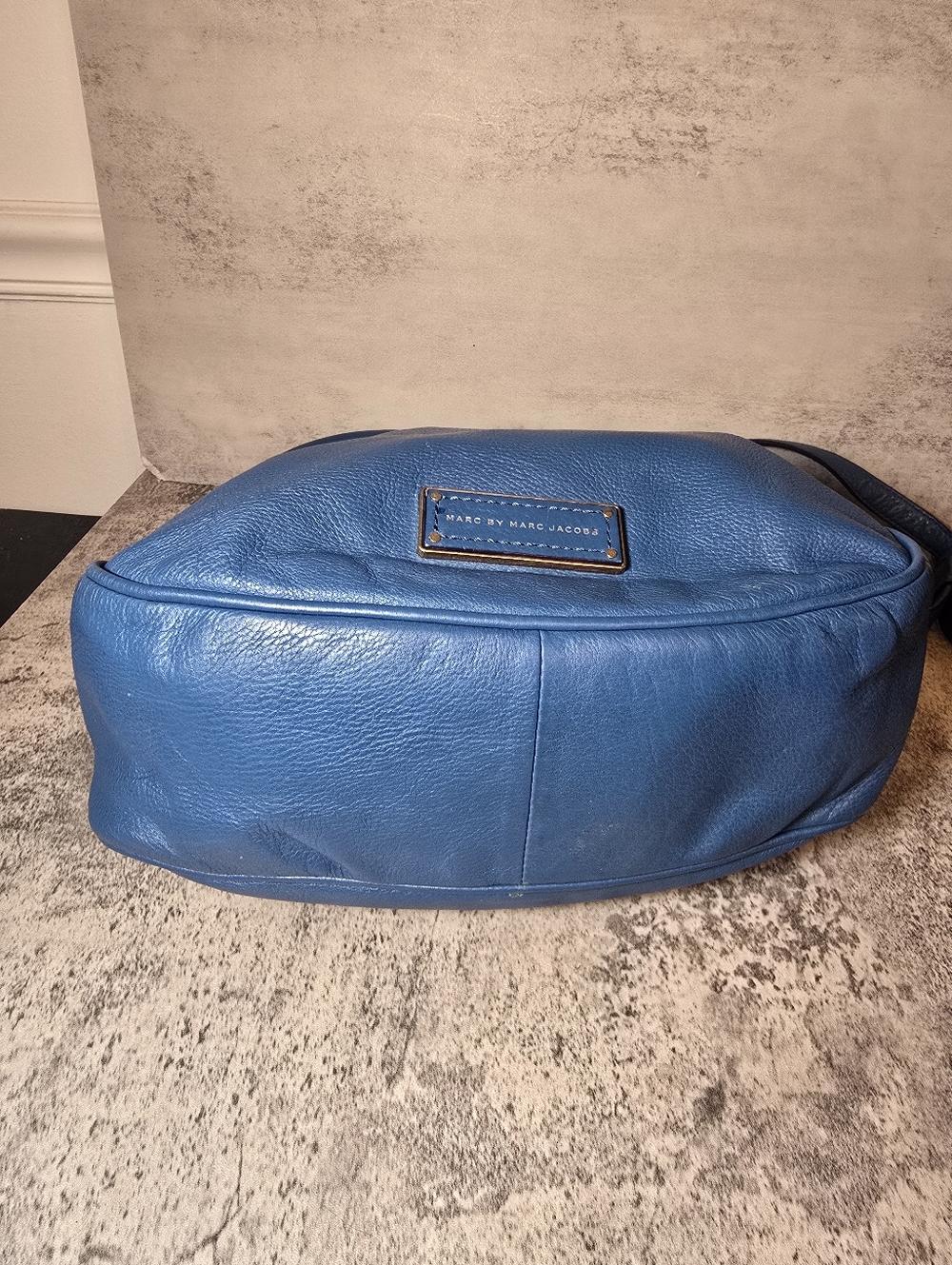 Marc by Marc Jacobs Hobo Leather Bag Crossbody Shoulder Teal Blue - Picture 6 of 11